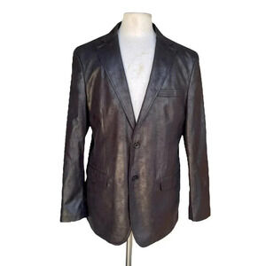 PRONTO UOMO Men’s Size 40 Regular Black-Brown Glossy Paisley Lined Blazer